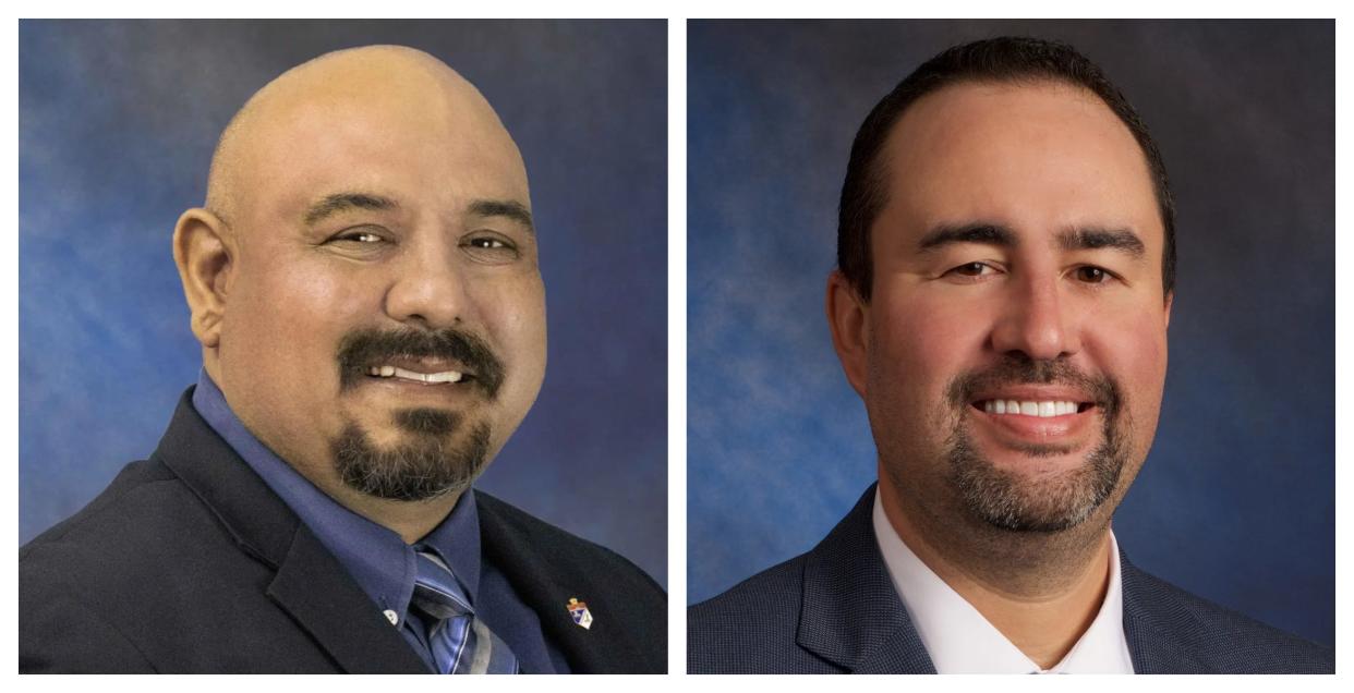 Alex Cardenas, left, is president of the Imperial Irrigation District Board of Directors. Erik Ortega, right, used to hold the post.