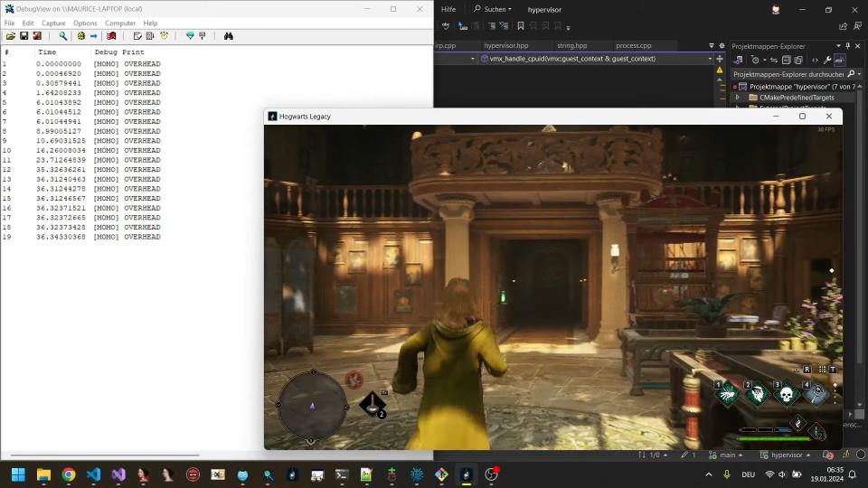 Screenshots of Denuvo implementation in Hogwarts Legacy