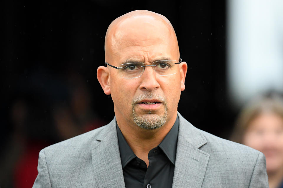 Oct 23, 2021; University Park, Pennsylvania, USA; Penn State Nittany Lions head coach James Franklin walks into Beaver Stadium prior to the game against the <a class="link " href="https://sports.yahoo.com/ncaaw/teams/illinois/" data-i13n="sec:content-canvas;subsec:anchor_text;elm:context_link" data-ylk="slk:Illinois Fighting Illini;sec:content-canvas;subsec:anchor_text;elm:context_link;itc:0">Illinois Fighting Illini</a>. Mandatory Credit: Rich Barnes-USA TODAY Sports