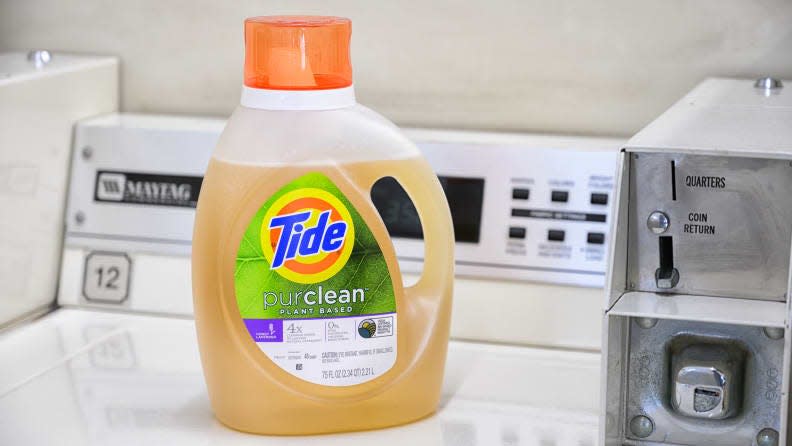 Tide Purclean cleaned the best of all the eco-friendly detergents we tested.