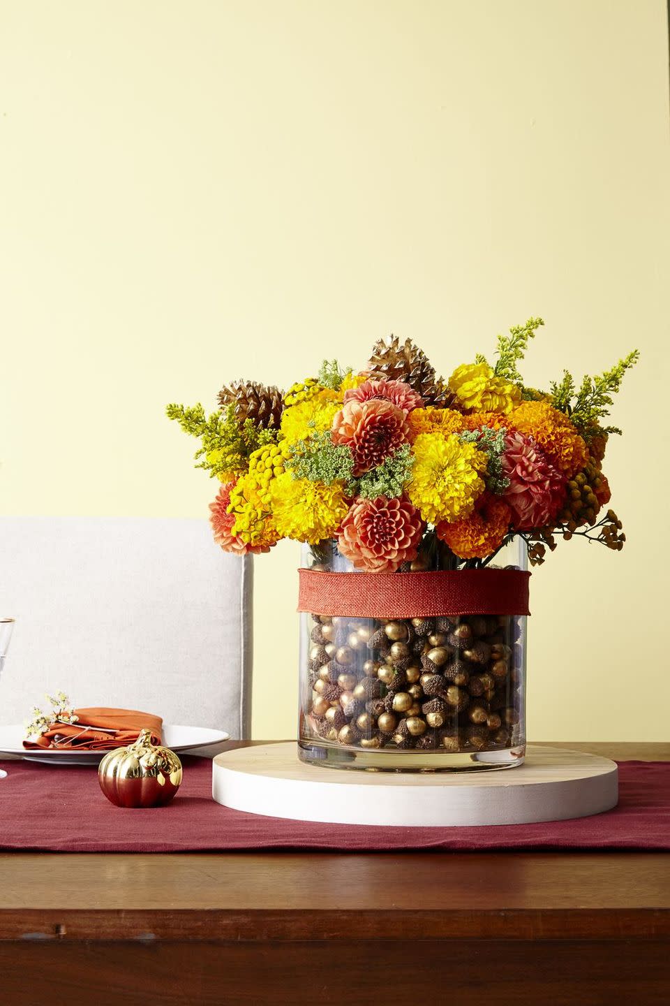 Flower and Acorn Centerpiece