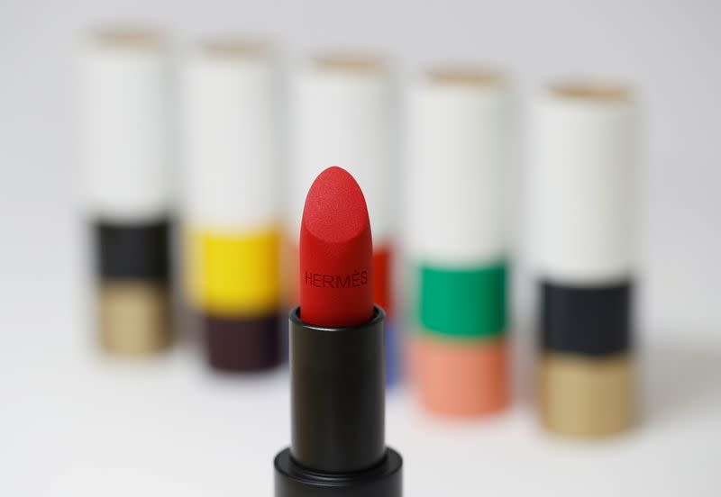 FILE PHOTO: Lipsticks by French luxury group Hermes are seen in this illustration picture