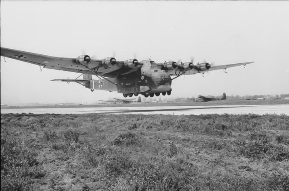 <p>While these slapstick endeavours had been taking place, Messerschmitt had been simultaneously working on a powered version – the Me 323 (pictured). This worked, but was so slow and cumbersome that in contested airspace proved extremely vulnerable; on one notable occasion in April 1943 near Sicily, an escorted flight of 27 Me 323s were ambushed by Allied Spitfires and P-40s; 16 Me 323s were lost.</p><p>Despite this, its sheer scale and ambition made it a forefather of modern military strategic transport aircraft like the mighty C-17 Globemaster.</p>