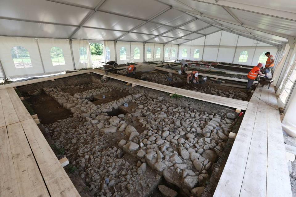 The Roman ruins found in a forest of Zug, Switzerland.