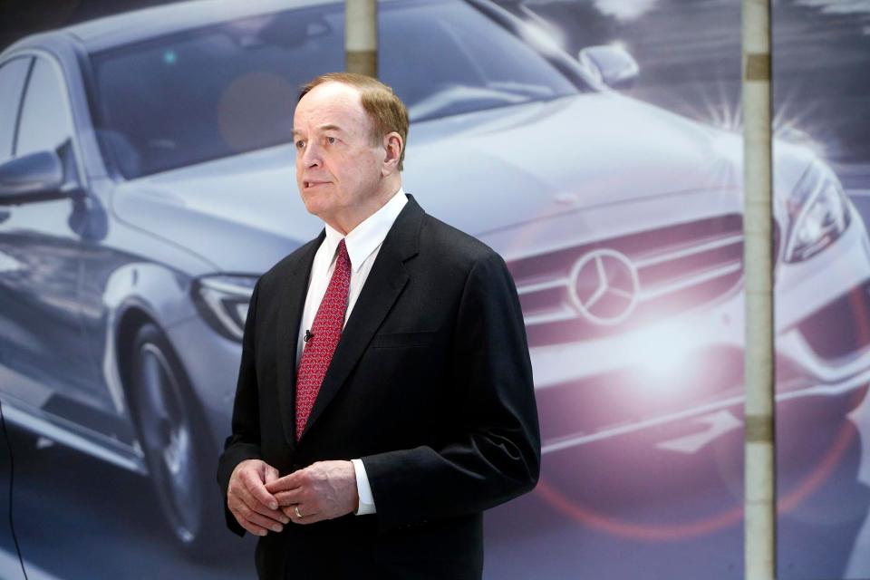 U.S. Sen. Richard Shelby speaks to reporters after taking a tour of the C-Class assembly at the Mercedes-Benz U.S. International plant in Vance, Ala., on Friday, Feb. 21, 2014. [Staff file photo]