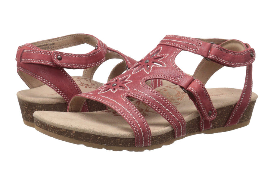 <p>"I especially like the Aetrex sandals that are strapped around the ankle. Not only does this provide more stability, but it allows for a more natural gait pattern. In addition, all Aetrex sandals contain their orthotics built into the sandals and are fully adjustable for a variety of foot shapes. <em>Dr. Spichal </em></p><p>To buy: $110; <a rel="nofollow noopener" href="http://www.anrdoezrs.net/links/7876402/type/dlg/sid/TLTRVtrvG1SandalsMS1AugB/http://www.zappos.com/aetrex-natasha" target="_blank" data-ylk="slk:zappos.com;elm:context_link;itc:0;sec:content-canvas" class="link ">zappos.com</a></p>