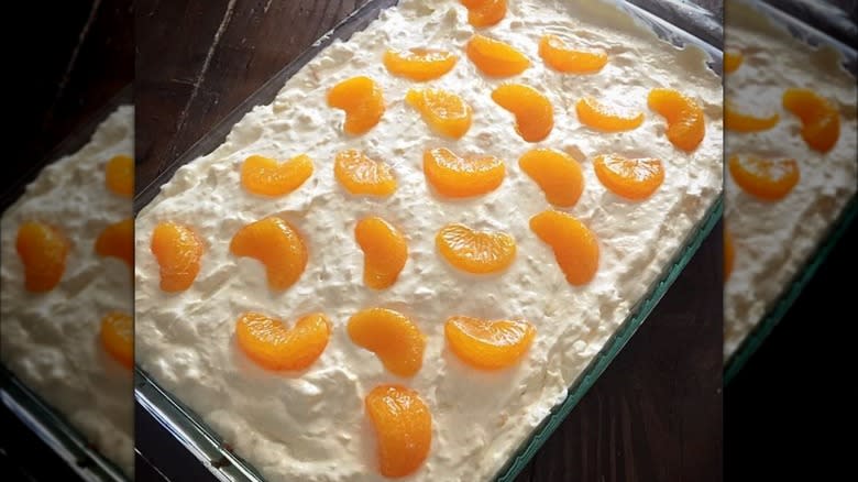 orange sunshine cake in pan