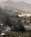 <p>Smoke billows in this still from video obtained from social media, in Kabul, Afghanistan July 31, 2017. (Social media website/via Reuters) </p>