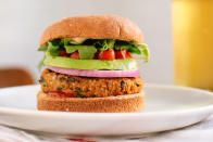 <p>Veggie burgers have come a <i>long</i> way over the past few years. If you like yours hot to trot, you’ve come to the right place…</p><p>Get the recipe from <a href="http://cookieandkate.com/2013/sweet-potato-black-bean-veggie-burgers/" rel="nofollow noopener" target="_blank" data-ylk="slk:Cookie + Kate;elm:context_link;itc:0" class="link ">Cookie + Kate</a>.</p><p><br></p>