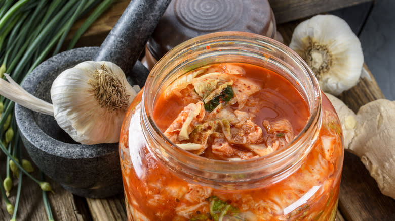 Jar of kimchi