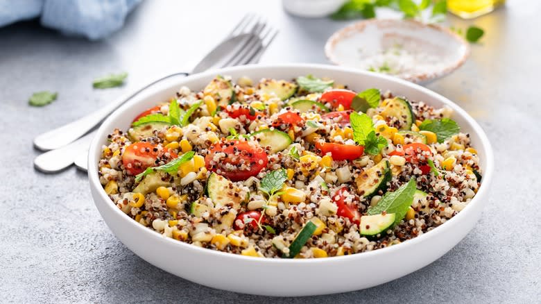 Quinoa salad with tomato and basil