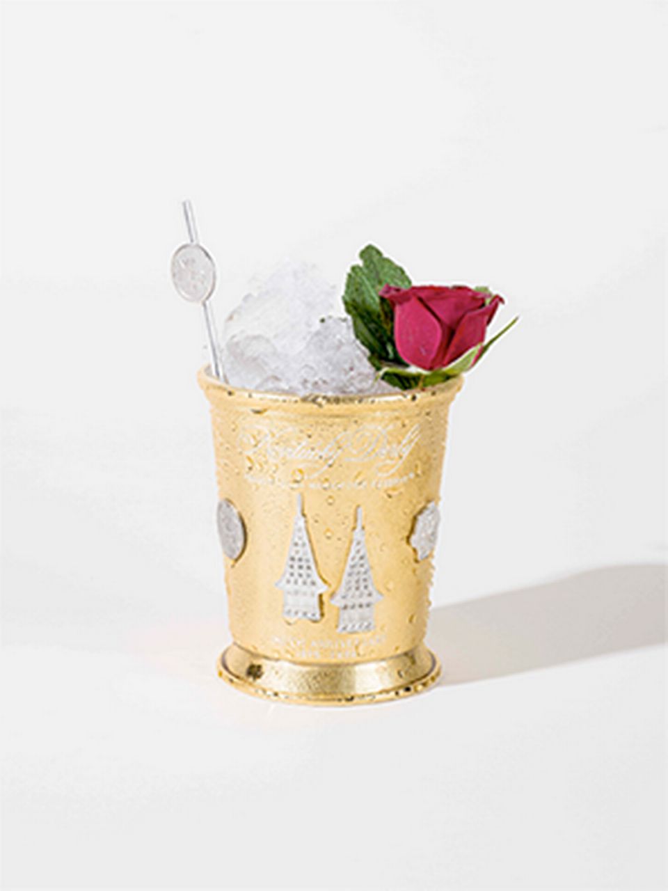 This year there are special gold mint julep cups available for $5,000 at the Woodford Reserve $1,000 Mint Julep Cup Experience at Churchill Downs on Oaks Day on May 3 or Kentucky Derby Day on May 4. Provided