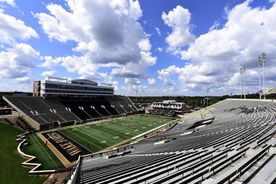 WINSTON SALEM, NC – SEPTEMBER 16: A general view of the stadium before the Demon Deacons’ football game against the Utah State Aggies at BB&T Field on September 16, 2017 in Winston Salem, North Carolina. (Photo by Mike Comer/Getty Images)