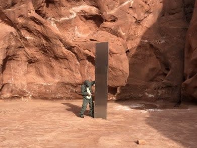 <p>The monolith was first spotted from a helicopter in Utah</p>PA