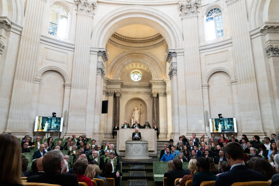 The ceremony at the Académie des Beaux-Arts in Paris. 