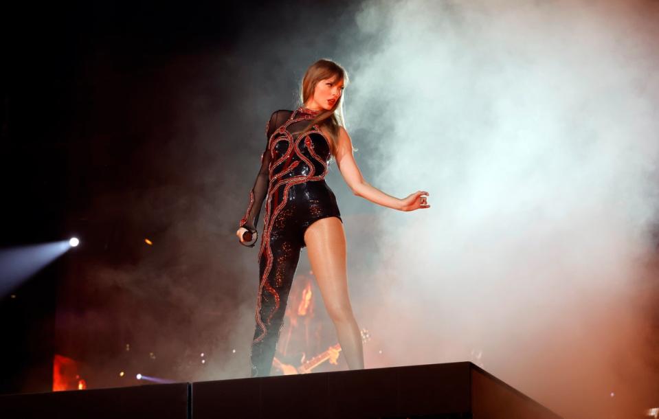 Swift on stage at the Eras Tour (Getty Images for TAS Rights Mana)