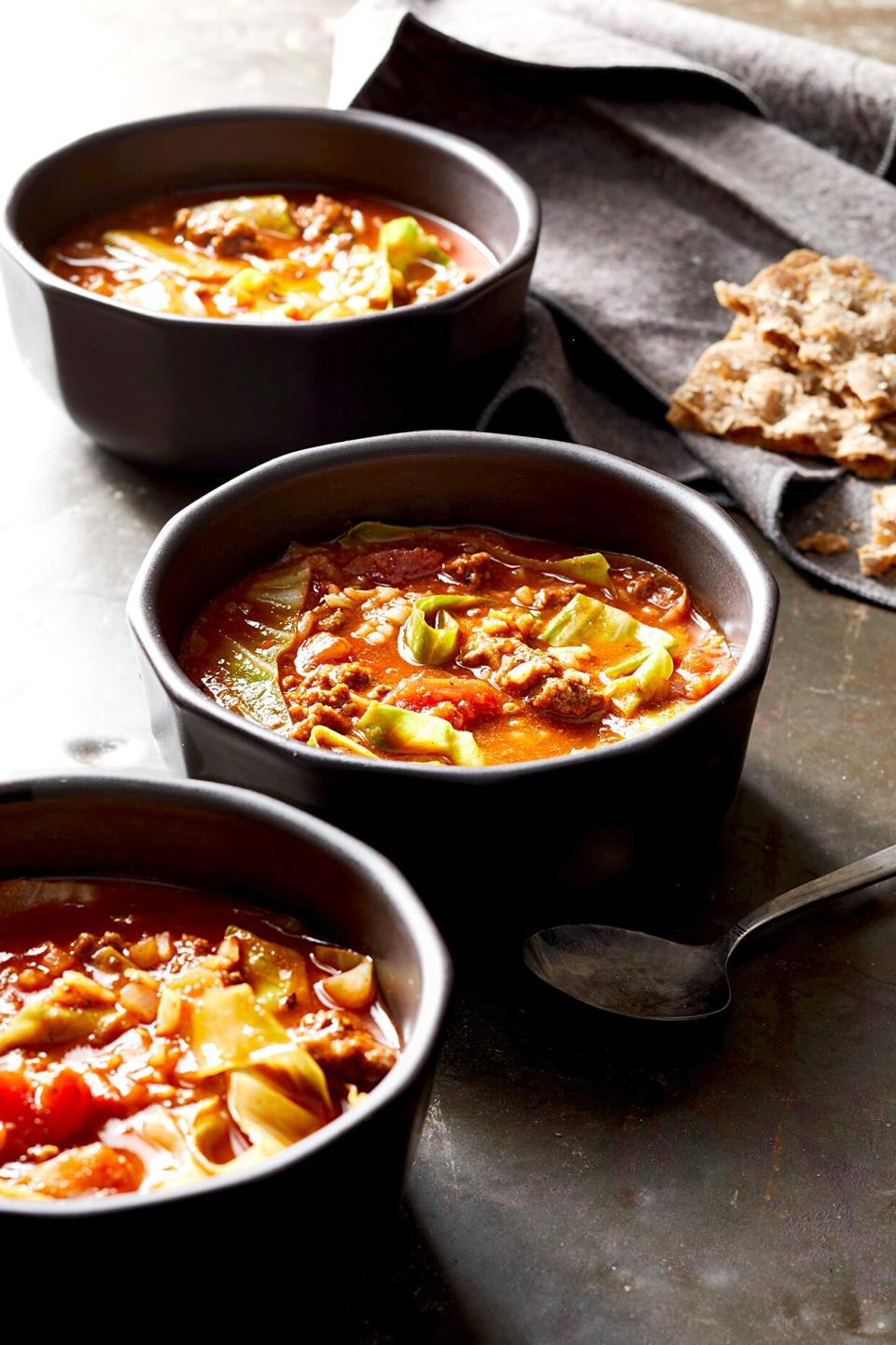 Cabbage might give this soup its name, but ground beef makes it hearty. Serve this warm, comforting soup on a chilly winter night.