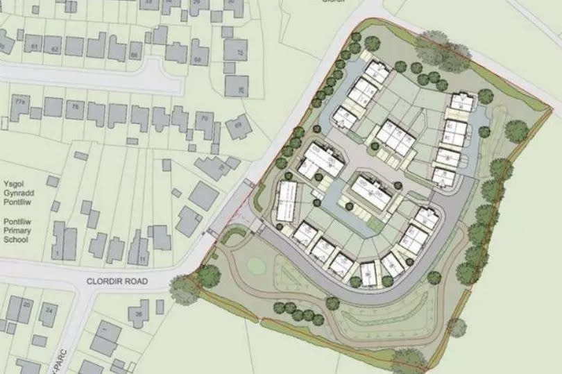 The layout of Pobl Group's affordable home development in Pontlliw