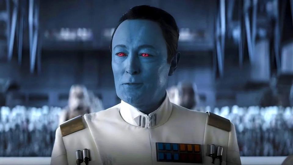 Grand Admiral Thrawn (Lars Mikkelsen) in episode six of Ahsoka, "Far, Far Away."