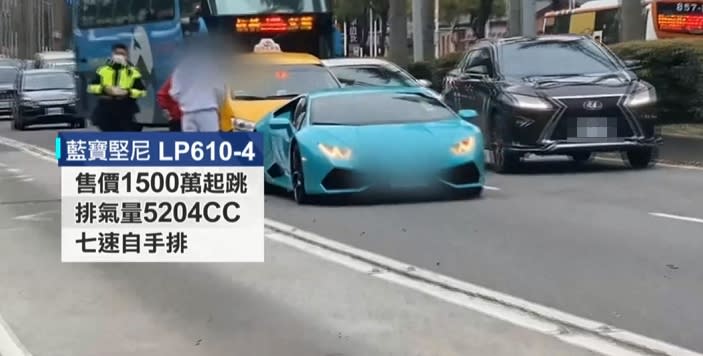 被撞的藍寶堅尼LP610-4款，一台要價1500萬起跳。（圖／東森新聞）