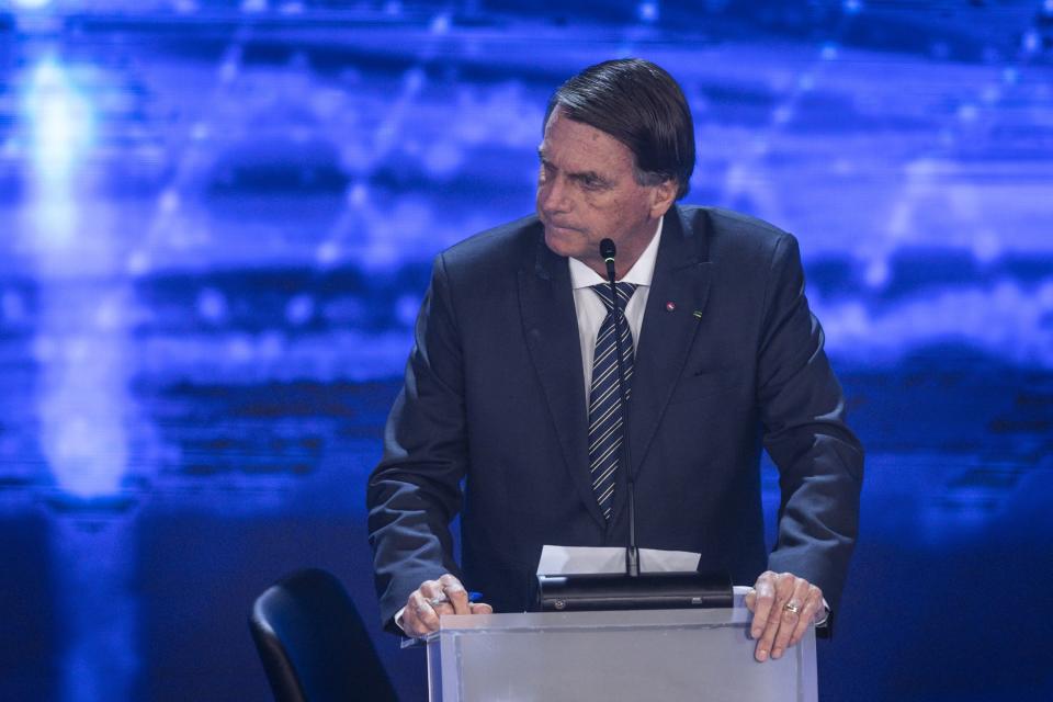 ***FOTO DE ARQUIVO*** SÃO PAULO, SP, 28.08.2022 - Bolsonaro durante debate na TV Bandeirantes. (Foto: Bruno Santos/Folhapress)