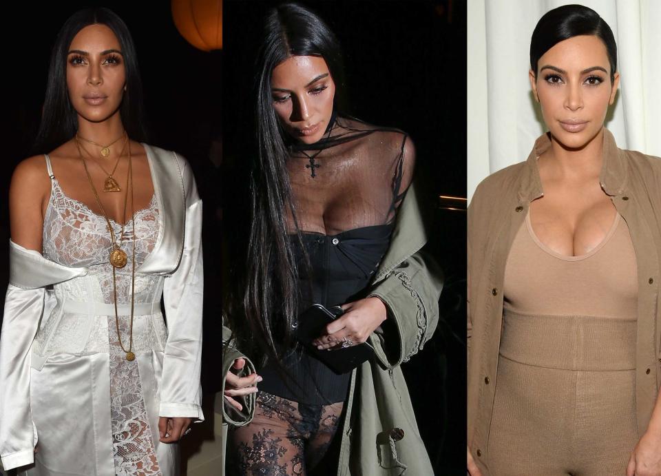 Kim Kardashian liebt hautenge Outfits mit weiten XXL-Mänteln. (Bilder: Getty Images)