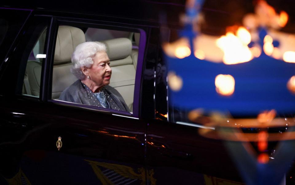 Queen Elizabeth leaves after watching the Royal Windsor Horse Show Platinum Jubilee Celebration at Windsor Castle - REUTERS/Henry Nicholls