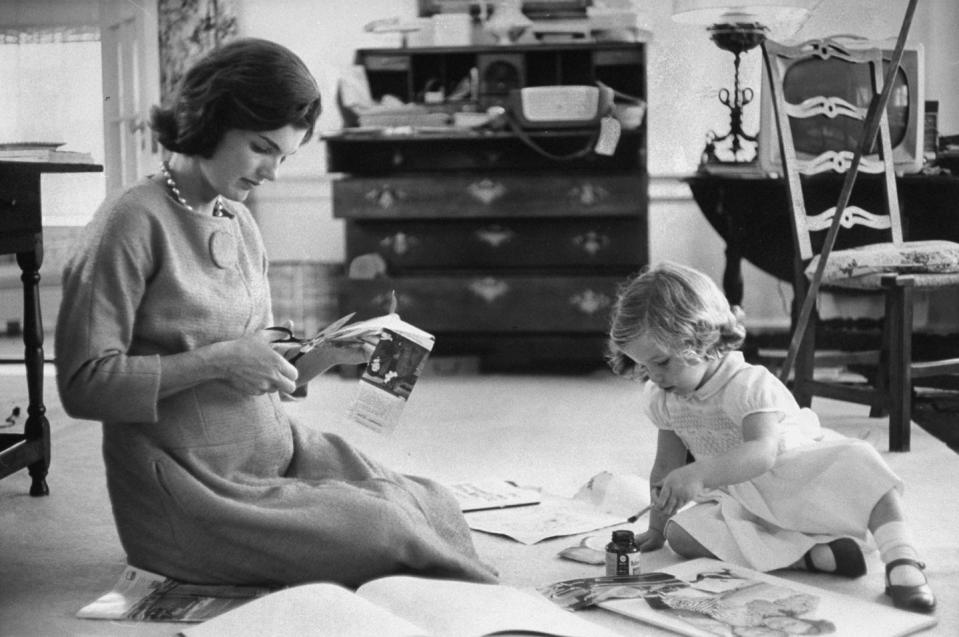 <p>Elegant simplicity was the name of the maternity game with the onset of the 1960s. And no one embodied it better than Jackie Kennedy. The style icon opted for chic shift dresses and boxy separates while pregnant with her son.</p>