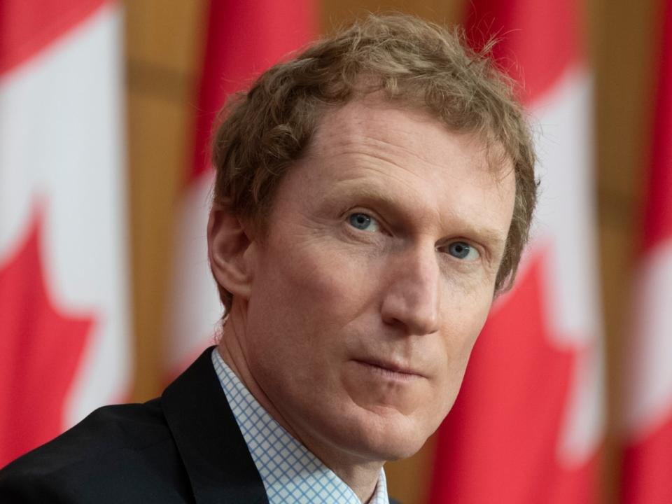 Crown-Indigenous Relations Minister Marc Miller is seen during a news conference in Ottawa on March 19, 2021. In an interview with CBC News, he said he's 'absolutely open' to the prospect of an independent review of the residential school compensation agreement between the Catholic Church entities and the federal government. (Adrian Wyld/The Canadian Press - image credit)