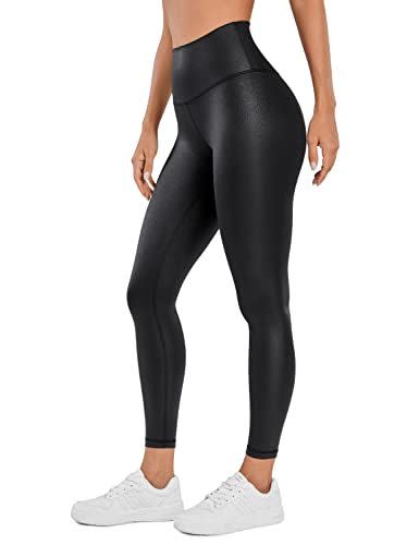  RIOJOY Womens Sexy Leather Leggings PU High Waist Butt  Lifting Pleather Pants Stretchy Faux Leather Tights Push Up
