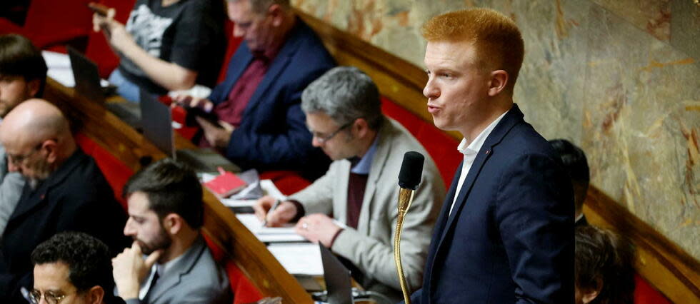 Adrien Quatennens voulait défendre son amendement de suppression de l'article 1 de la réforme des retraites, visant à l'extinction des régimes spéciaux.  - Credit:LUDOVIC MARIN / AFP