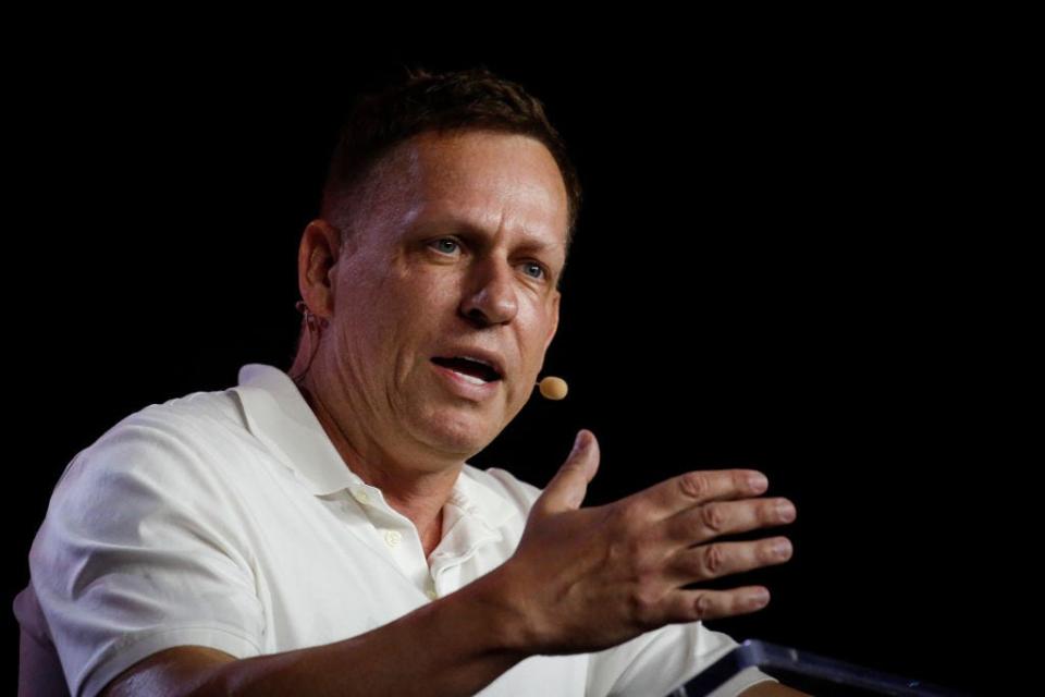 Peter Thiel, co-founder of PayPal, Palantir Technologies, and Founders Fund, speaks during the Bitcoin 2022 Conference at Miami Beach Convention Center.