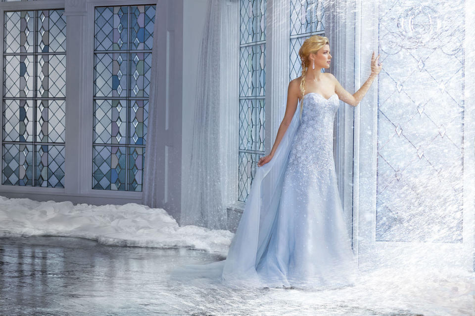 <p><em>Disney Fairy Tale Wedding Dress Collection, ALFRED ANGELO, From $1,195</em></p><p><a rel="nofollow noopener" href="https://www.alfredangelo.com/Collections/Disney-Fairy-Tale-Bridal" target="_blank" data-ylk="slk:BUY NOW;elm:context_link;itc:0;sec:content-canvas" class="link ">BUY NOW</a></p>