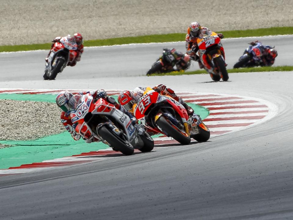 Dovizioso held off a last-lap charge from Marquez (Getty)