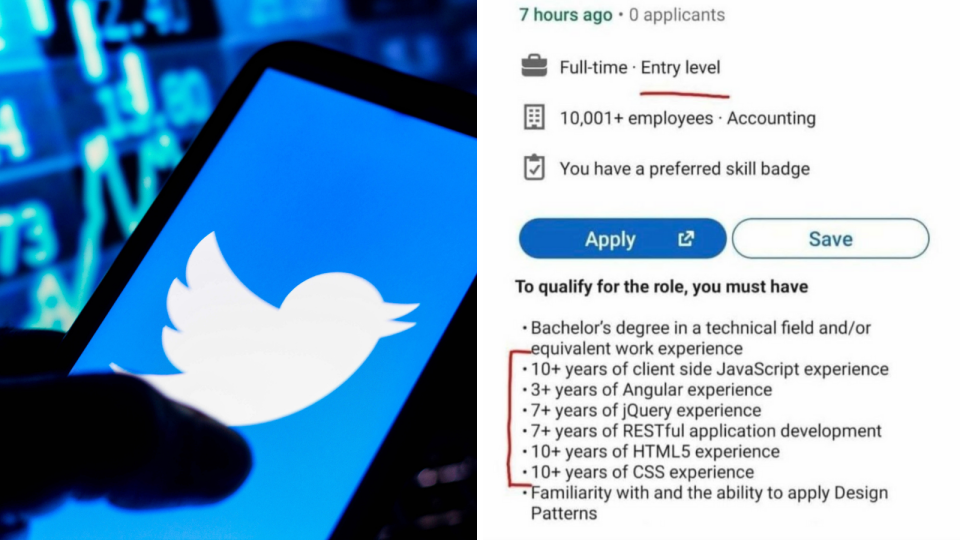 A twitter logo on a smart phone and a screenshot of the Twitter post.