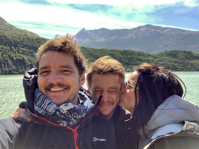 <p>Pedro Pascal Instagram</p> Pedro Pascal, Nicolas Balmaceda Pascal and Javiera Balmaceda Pascal take a selfie outdoors.