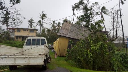 Buildings and trees are damaged after Cyclone Winston swept through the town of Ba on Fiji's Viti Levu Island, February 21, 2016. REUTERS/Jay Dayal