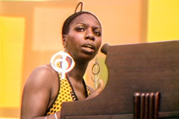 Nina Simone performs at the Harlem Cultural Festival in 1969, featured in “Summer of Soul” (Courtesy of Searchlight Pictures)