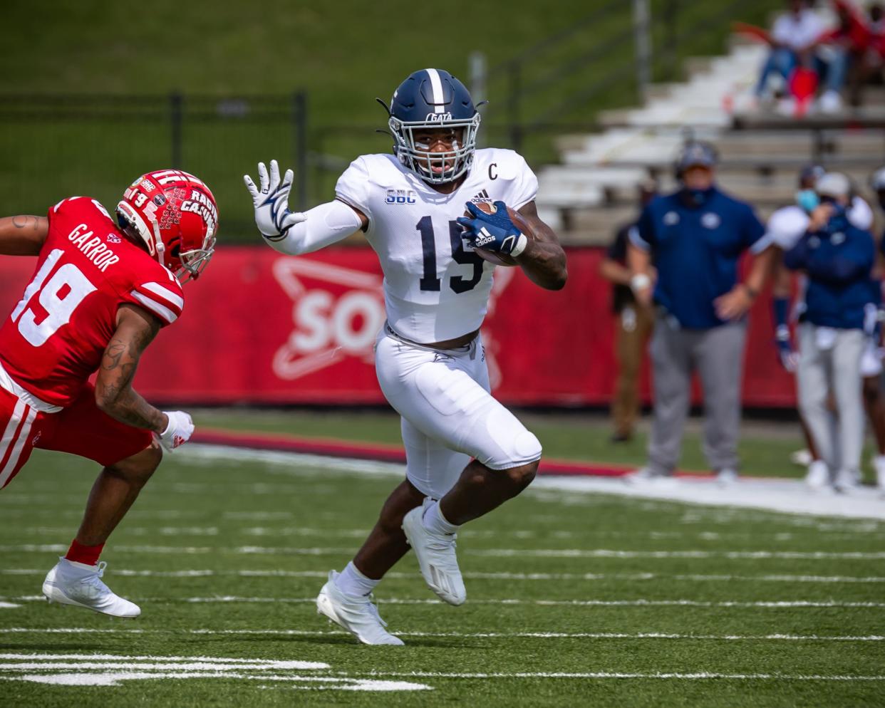 Georgia Southern's J.D. King runs against the University of Louisiana Ragin’ Cajuns at Cajun Field on Sept. 26, 2020 in Lafayette, Louisiana. The teams are slated to play Nov. 10, 2022 in Lafayette.