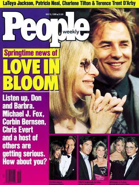 The May 9, 1989, issue of People magazine featured Barbra Streisand and her “boy toy” Don Johnson. It talked about their love being “in bloom.” (Image: People magazine)