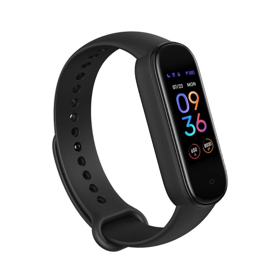 <p><strong>Amazfit</strong></p><p>amazon.com</p><p><strong>$29.99</strong></p><p><a href="https://www.amazon.com/dp/B08DKYLK4D?tag=syn-yahoo-20&ascsubtag=%5Bartid%7C2139.g.39880915%5Bsrc%7Cyahoo-us" rel="nofollow noopener" target="_blank" data-ylk="slk:Shop Now" class="link ">Shop Now</a></p><p><strong>Key Specs </strong></p><ul><li><strong>Watch Face Size: </strong>1.1 inches</li><li><strong>Available Colors:</strong> Black, olive, garden</li><li><strong>Wrist Sizes Accommodated:</strong> 6.4-9.3 inches</li><li><strong>Replaceable Bands: </strong>Yes</li><li><strong>Waterproof: </strong>140-180 millimeters</li><li><strong>Battery Life: </strong>15 days</li><li><strong>Special Features:</strong> Heart tracker, sleep tracker, menstrual tracking</li></ul><p>This Amazfit Band is a fantastic budget option that comes with an impressive array of bells and whistles. You’ll be able to talk to Alexa, ask questions, set alarms and timers, control home devices, and check the weather. The Amazfit also measures blood oxygen saturation, helps you track your heart rate during high-intensity workouts, and allows you to assess your HR highs and lows throughout the rest of the day. This device will also track your sleep and interpret its quality. </p><p>There are 11 built-in sports modes, enabling you to record distances, speed, heart rate changes, calories burned, and other data during your workouts. There is also an option for women to track their periods, and can send reminders when it's due to arrive. </p>