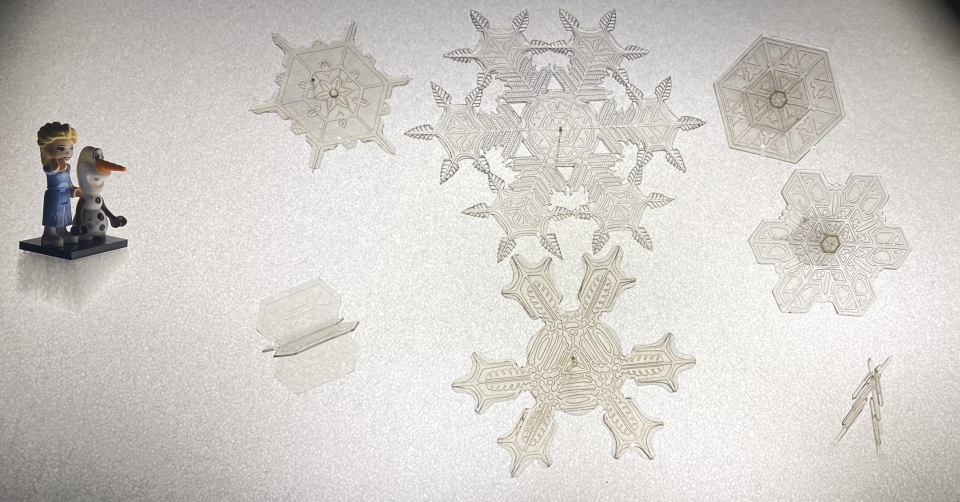 Nathan Coleman: These intricate models of snow crystals were created by Edwin Reiber for the Cranbrook Institute of Science (Michigan). The models were the