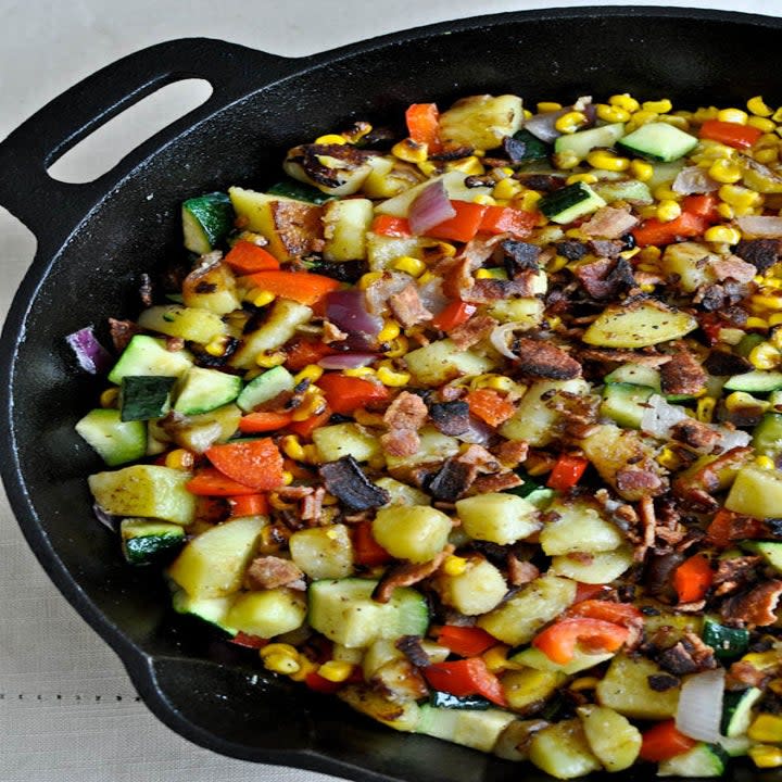 Grilled corn and vegetable hash