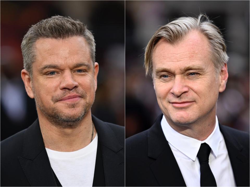 Matt Damon (left) and Christopher Nolan (Getty Images)