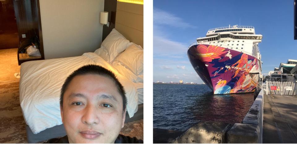 Cruise ambassador Ivan Choong, 42, is currently in quarantine after being in close contact with a COVID case on the Dream Cruises ship World Dream (PHOTO: Ivan Choong/Yahoo News Singapore reader)
