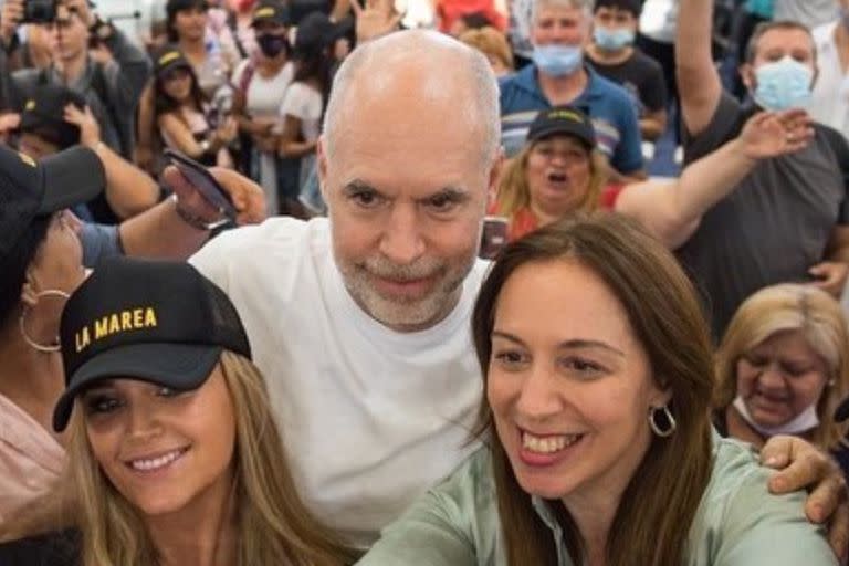 Milagros Maylin, Horacio Rodríguez Larreta y María Eugenia Vidal