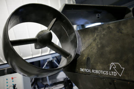 Part of a prototype of the Cormorant, a drone, is pictured at Urban Aeronautics' workshop in Yavne, Israel December 22, 2016. REUTERS/Amir Cohen