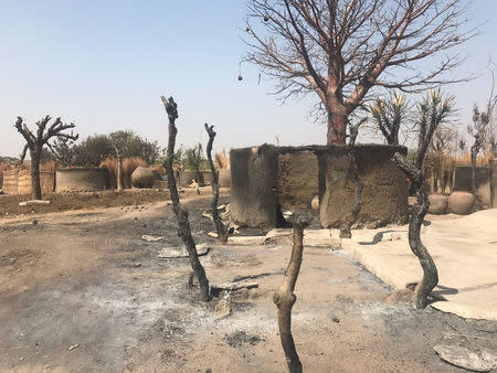 A general view shows the damage in Kodomti village, after herdsmen and Nigeria’s air force attacked the village on December 4 in Adamawa state, Nigeria December 21, 2017. Picture taken December 21, 2017. Amnesty International/Handout via REUTERS