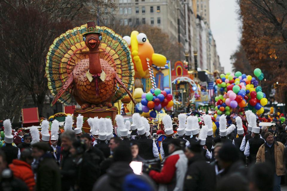 Performers prepare for the Macy's Thanksgiving Day Parade in New York