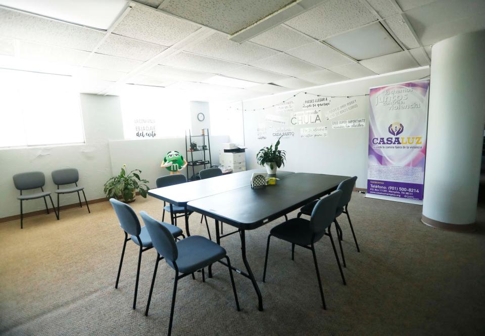 The space where clients can have group sessions can be seen inside of CasaLuz, which provides to the Hispanic/Latinx community in Shelby County such as legal support, advocacy, and housing from an undisclosed location in Memphis, Tenn., August 28, 2023.